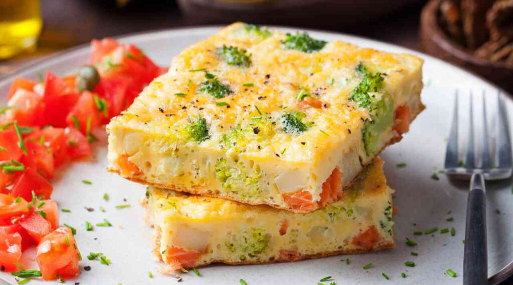 Una cena velocissima e leggera, la frittata al forno con ricotta e broccoli. Solo 290 Kcal!