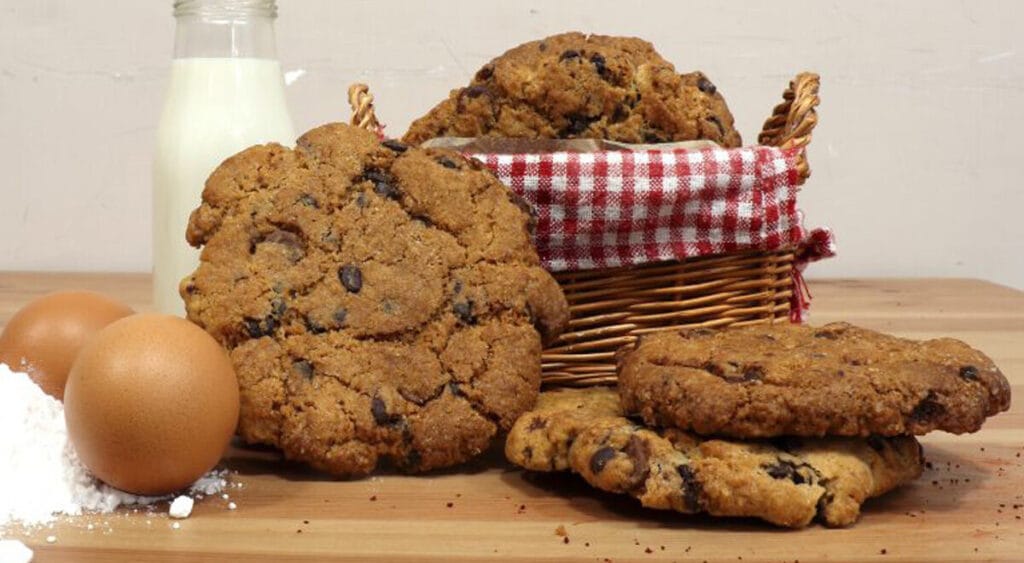 Biscotti di avena e cioccolato senza burro, troppo troppo buoni! Solo 65 calorie