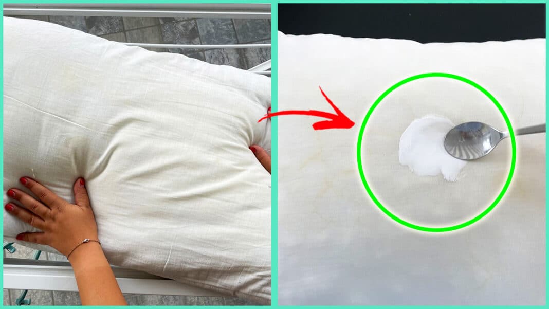 Per sbiancare i cuscini ingialliti e macchiati non ti serve il detersivo. E'  questo il segreto!