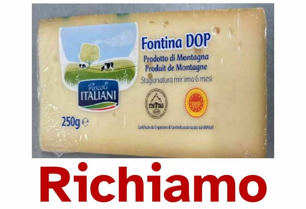 Fontina DOP richiamata