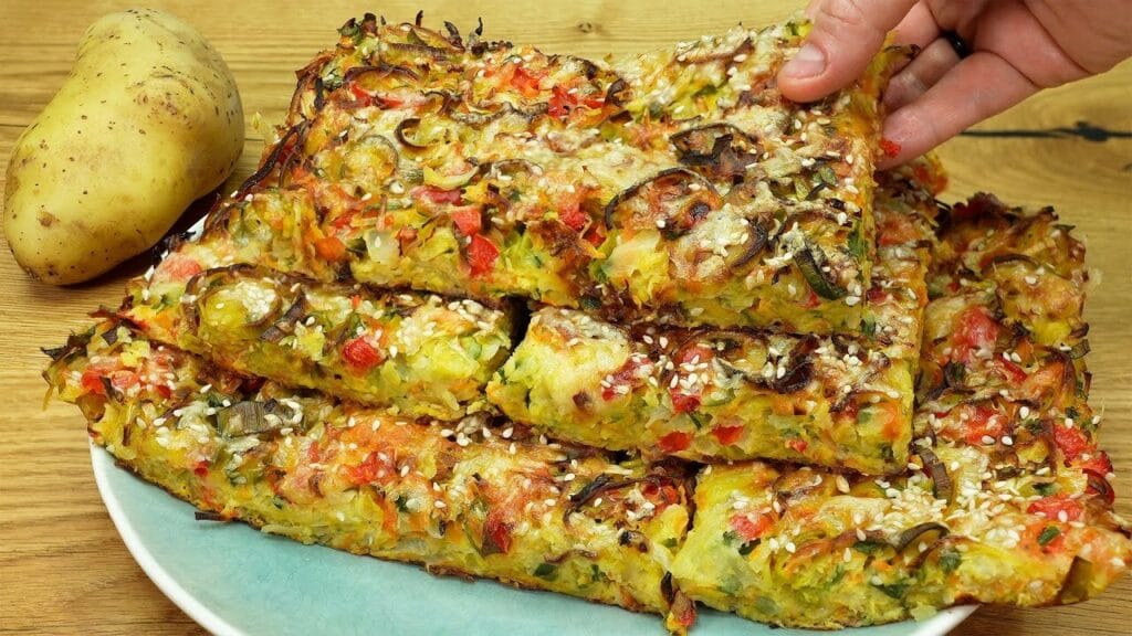 Schiacciata di verdure, io la preparo così: è così buona che la mangiano anche i bambini | Solo 210 Kcal!