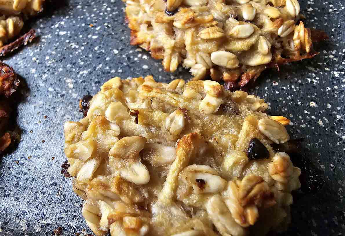 Biscotti di avena, mela e banana