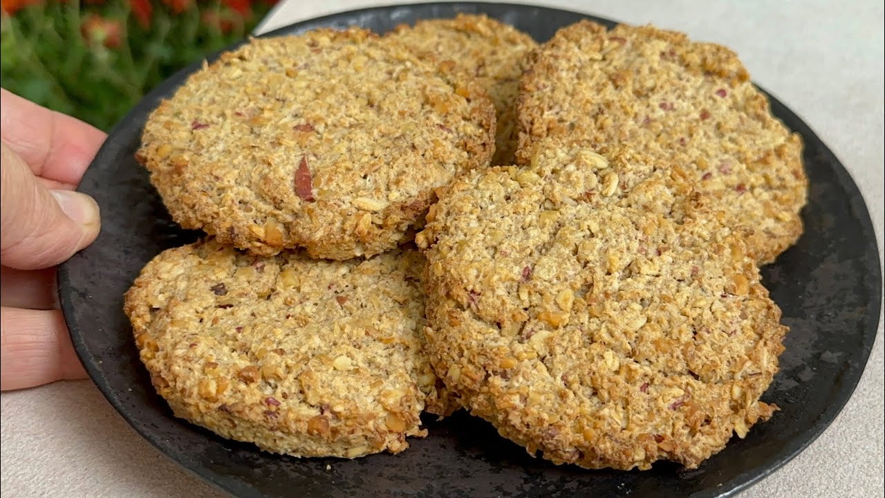 Biscotti di avena, mele e noci