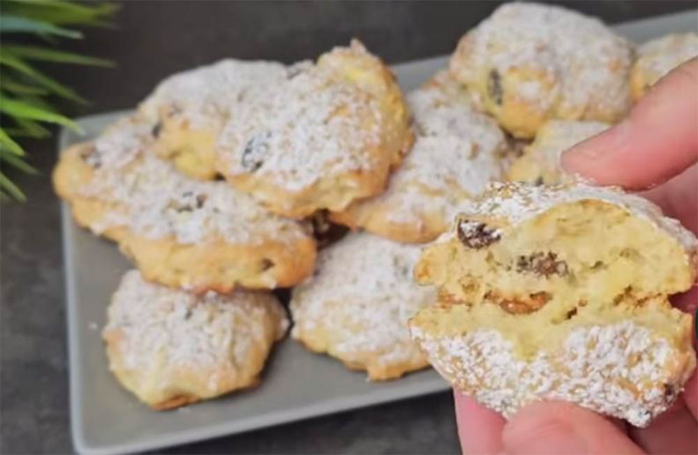 Biscotti mela e uva passa