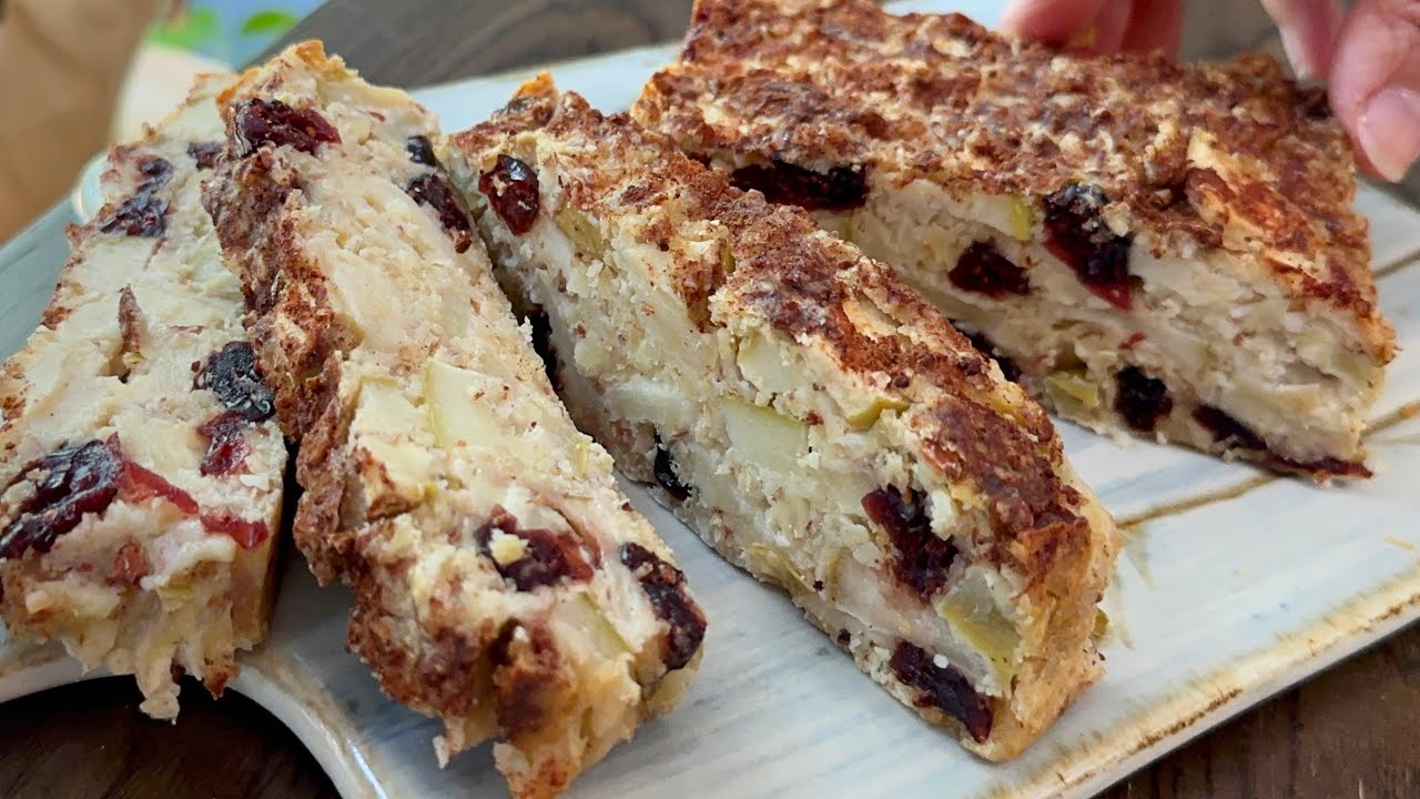 Torta di avena, yogurt e mele