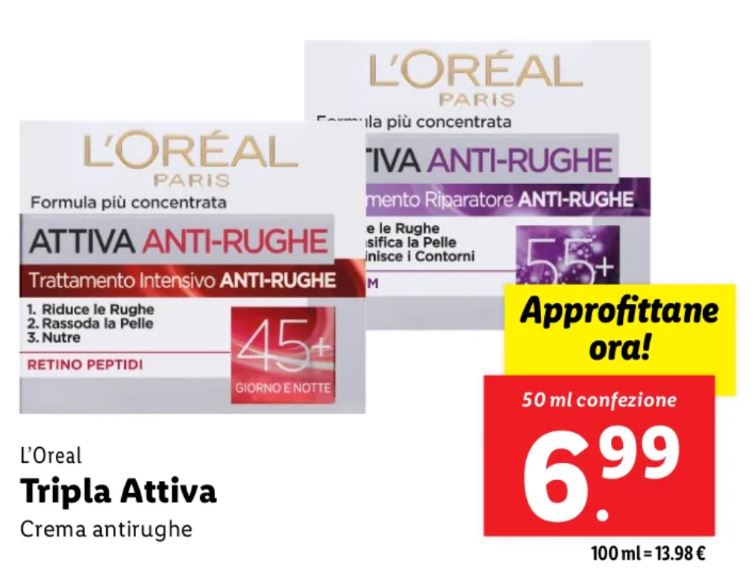 Attiva antirughe L'Oreal Lidl 