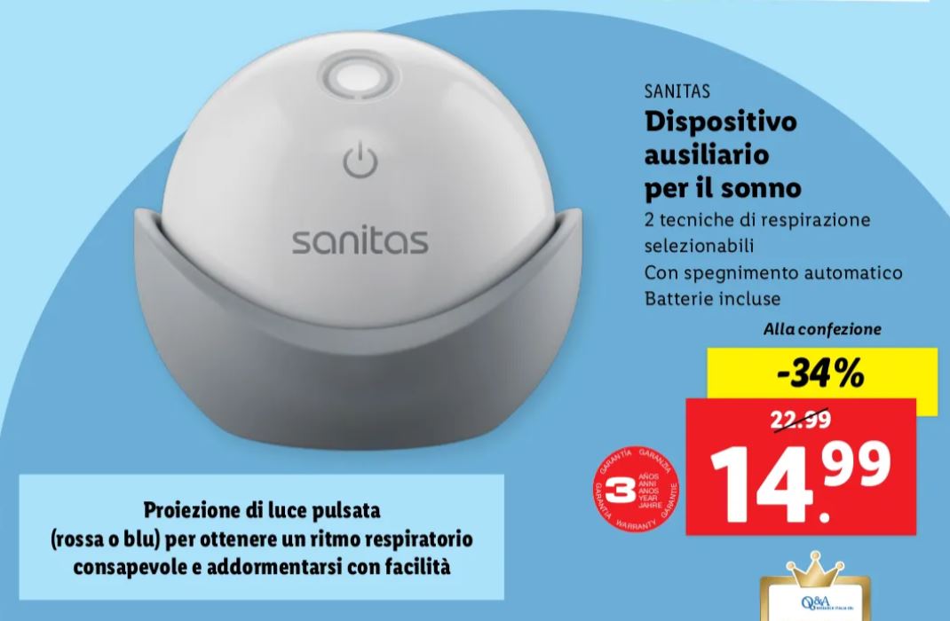 Dispositivo ausiliario per il sonno lidl