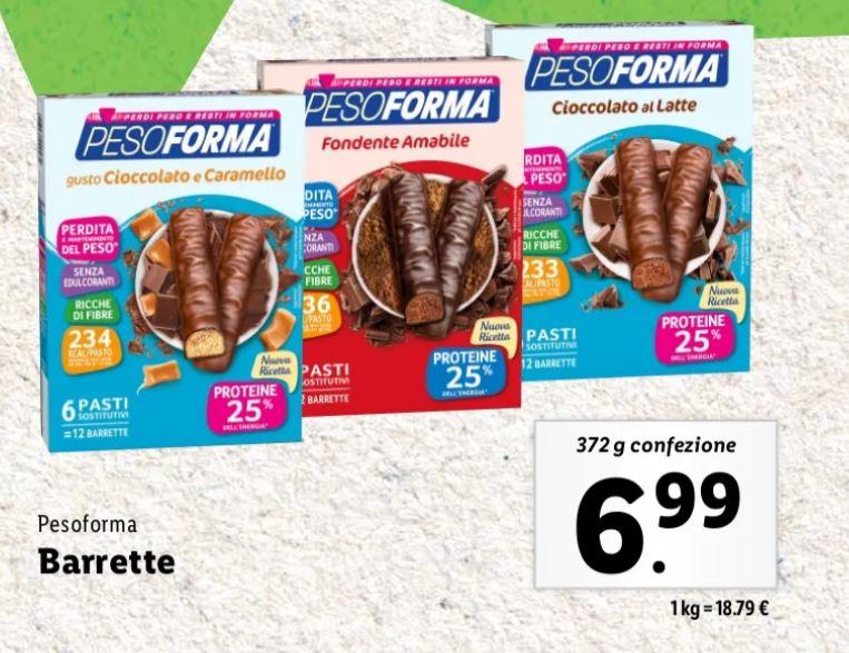 Barrette pesoforma Lidl