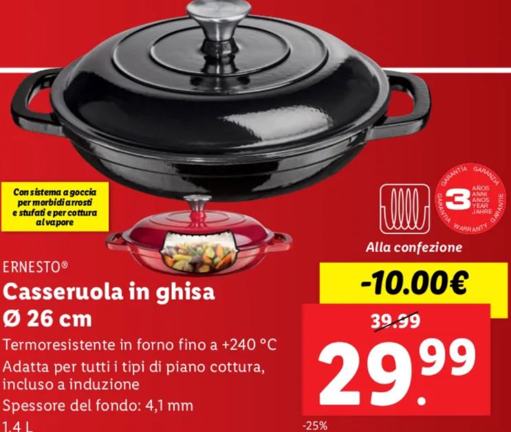 Casseruola in ghisa Ernesto Lidl