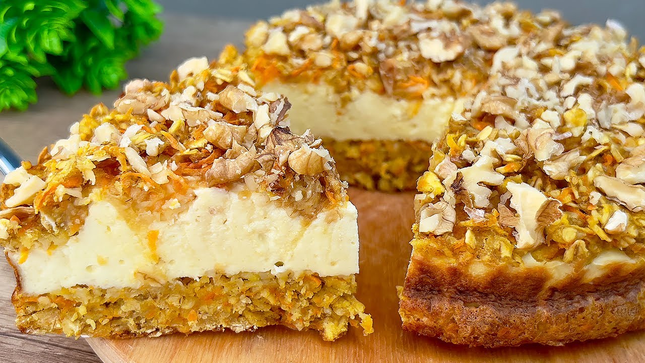 Torta di avena, mele e carote