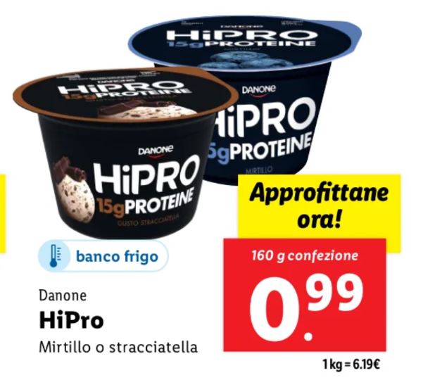 Yogurt proteici hipro danone Lidl