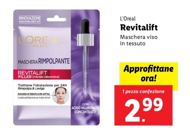 Maschera viso l'oreal lidl