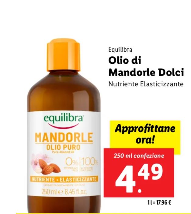 Olio di mandorle dolci Lidl