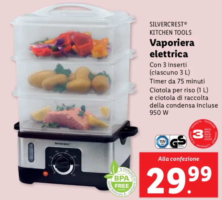 Vaporiera elettrica Lidl