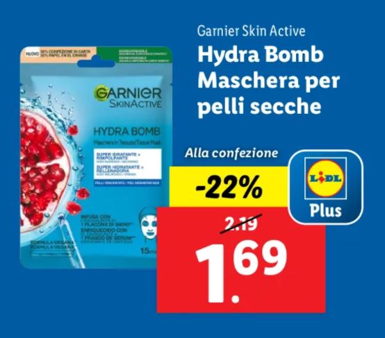 Maschera viso Garnier hydra bomb