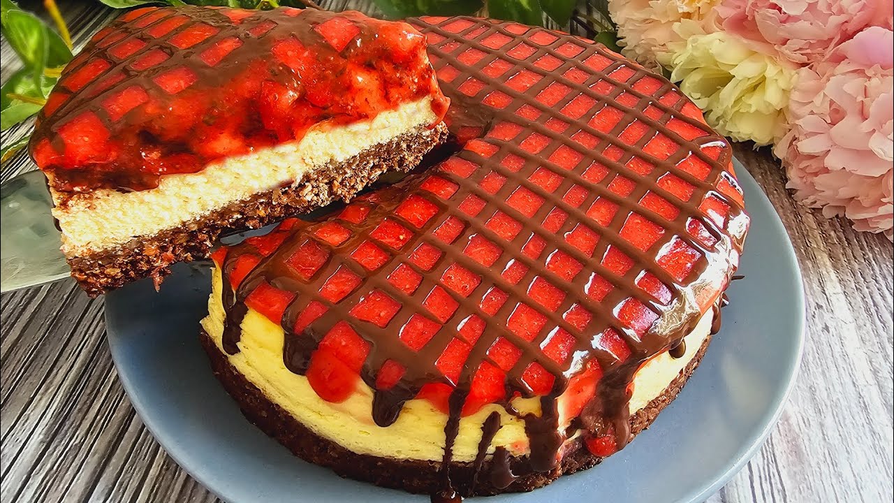 Torta di avena, ricotta e fragole