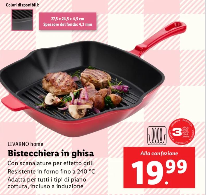 Bistecchiera in ghisa lidl Livarno home