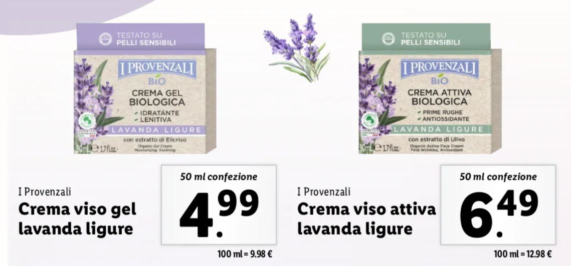 Crema viso lavanda ligure provenzali