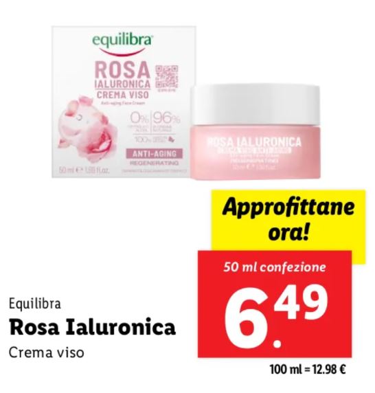 Crema viso Rosa Ialuronica lidl