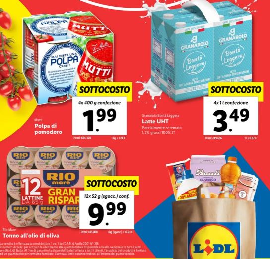 Prodotti sottocosto Lidl