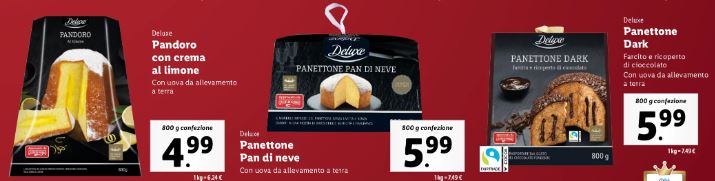 Pandori, panettoni e dolci di Natale Lidl