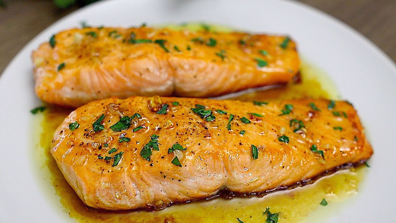 Salmone glassato all'aglio e miele