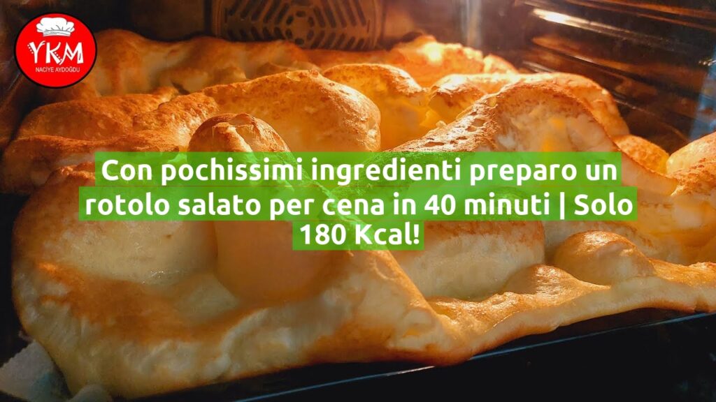 Con pochissimi ingredienti preparo un rotolo salato per cena in 40 minuti | Solo 180 Kcal!