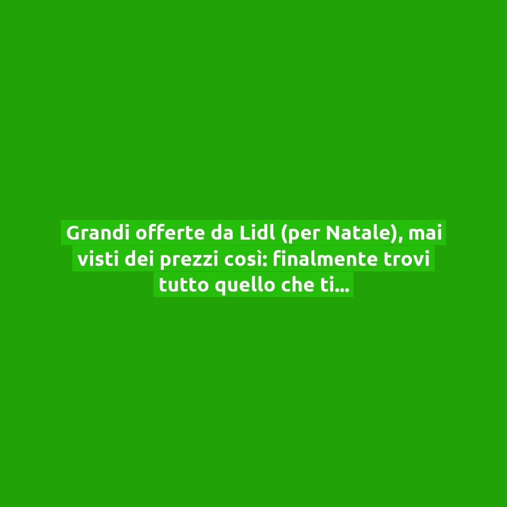 Grandi offerte da Lidl (per Natale), mai visti dei prezzi così: finalmente trovi tutto quello che ti serve a pochi euro!