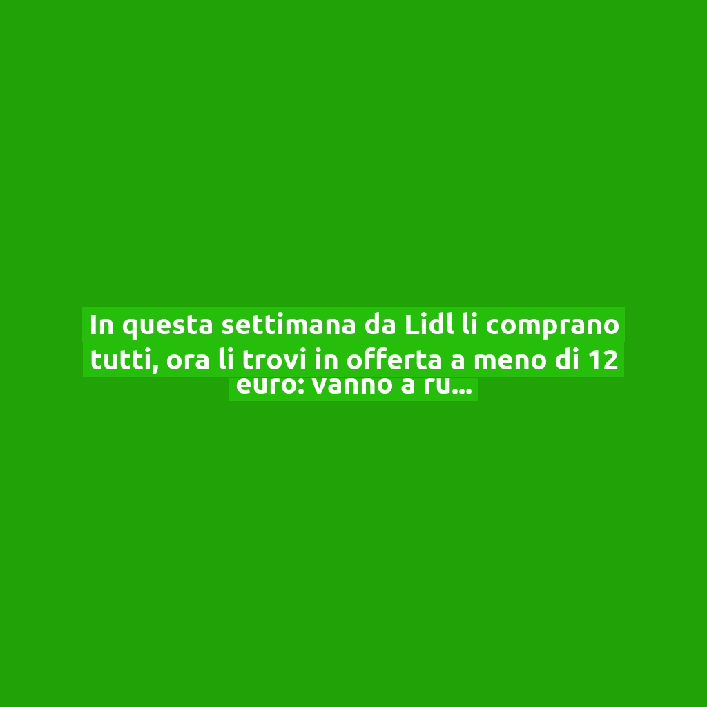 In questa settimana da Lidl li comprano tutti, ora li trovi in offerta a meno di 12 euro: vanno a ruba!