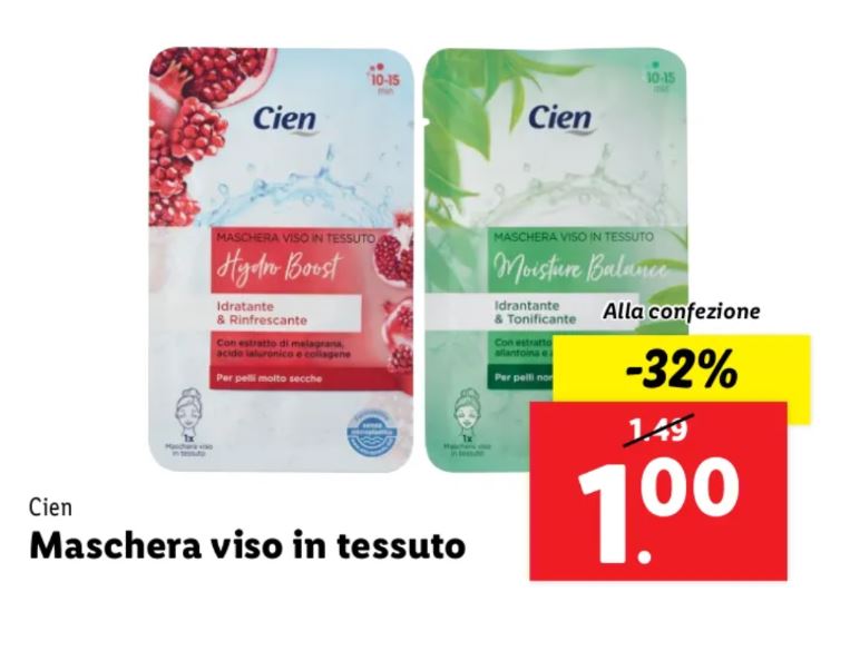 Maschera viso in tessuto lidl