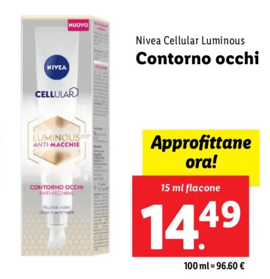 Contorno occhi Nivea Cellular Luminous lidl